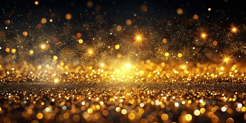 Obraz premium Sparkling Black Background: Abstract Glitter, Shimmering Dark, Night Sparkle, Cosmic Dust, Galaxy Design, Black Magic, Elegant Sparkle, Luxury Background