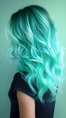 Fototapeta premium A cool gradient transitioning from mint green to turquoise, creating a refreshing look.