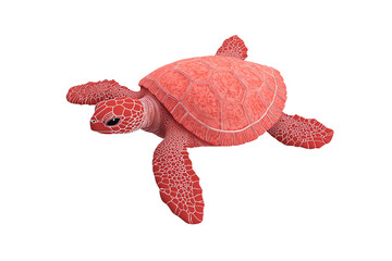 Fototapeta premium A vibrant, stylized turtle featuring a coral-like texture with unique details on its shell and flippers.