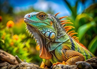 Fototapeta premium St. Thomas Iguana Photography: Stunning Images of Caribbean Lizards