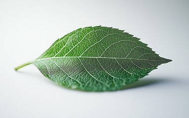 Obraz premium Green leaf representing renewable energy, energy sources for sustainable development, responsible environment, ecology focus, generative AI design