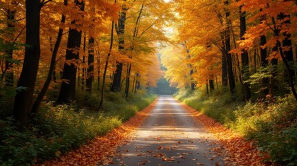 Fototapeta premium Serene Autumn Pathway