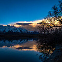 Fototapeta premium New Zealand landscape - Lake Heron in the South Island.