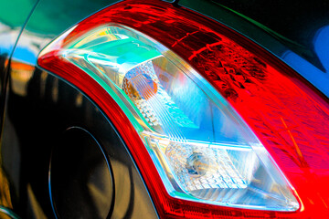 Car tail lights.