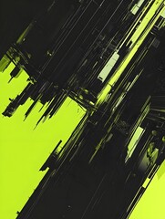 Obraz premium A bold gradient of black to neon green, with sharp contrasts for a high-tech vibe. 