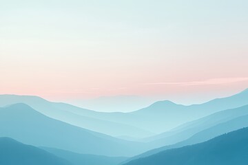 Morning sky with soft hues of blue and light pink, a few thin clouds drifting by, the bottom half for text.