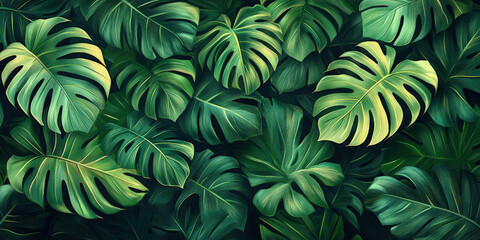 Fototapeta premium Tropical Symphony: A Seamless Jungle Design