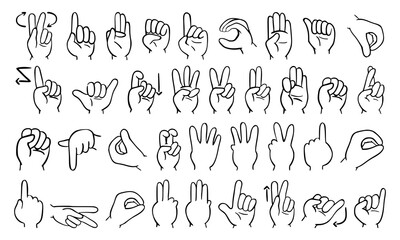 Hand language and gesture icon