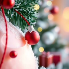 Christmas Themed Illustrations and Decorations with Festive Trees, Cozy Homes, Santa Figures, Ornaments, and Winter Holiday Scenes