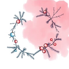 Christmas Themed Illustrations and Decorations with Festive Trees, Cozy Homes, Santa Figures, Ornaments, and Winter Holiday Scenes