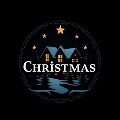 Christmas Themed Illustrations and Decorations with Festive Trees, Cozy Homes, Santa Figures, Ornaments, and Winter Holiday Scenes