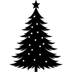 Obraz premium Christmas tree design illustration, Festival tree vector art design, Holiday decoration art shape.