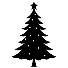 Obraz premium Christmas tree design illustration, Festival tree vector art design, Holiday decoration art shape.