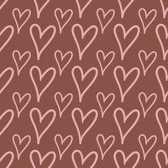 valentines day pattern seamless brown chocolate hearts 