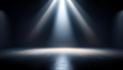 Spotlight on an empty stage, suggesting performance.