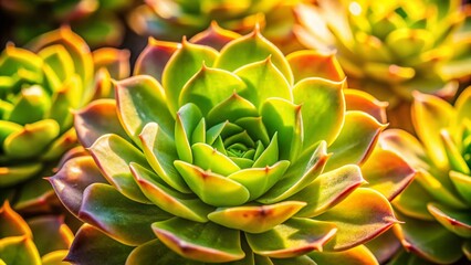 Stunning Yellow Succulent Bloom Photography - Close Up Macro Shot of Echeveria