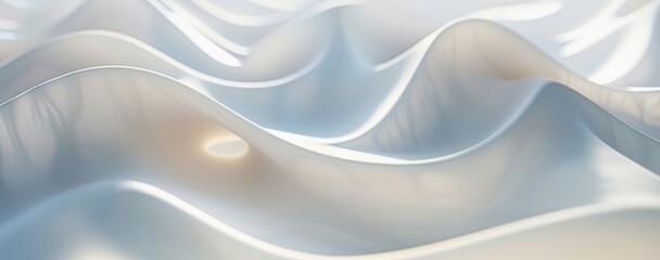 Fototapeta premium Abstract silk white background with smooth flowing lines and geometric shapes, representing a modern design or technology concept. For a banner or presentation. Minimalist wallpaper