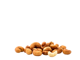 Fototapeta premium Roasted cashew nuts on transparent background 
