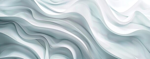 Obraz premium Abstract silk white background with smooth flowing lines and geometric shapes, representing a modern design or technology concept. For a banner or presentation. Minimalist wallpaper