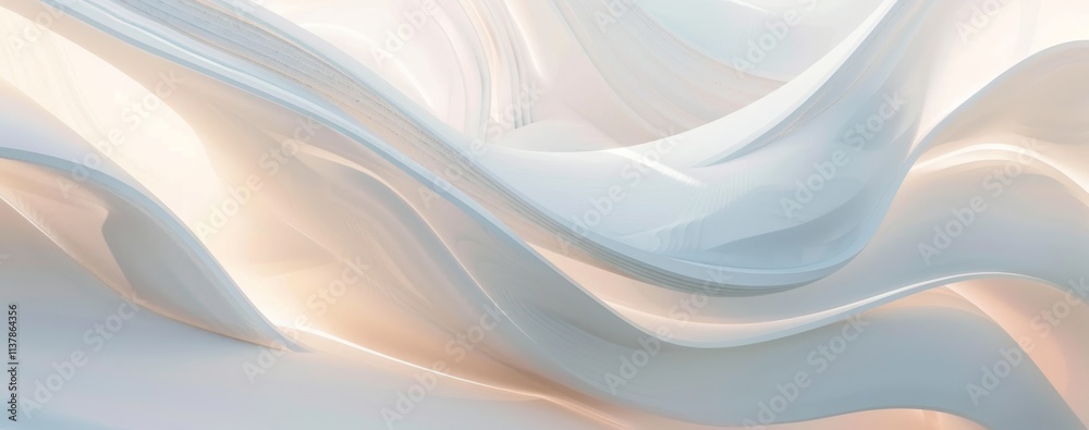 Poster abstract white background with soft lines and curves, creating an elegant atmosphere. the design fea