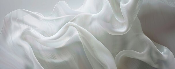 Fototapeta premium Abstract white background with soft lines and curves, creating an elegant atmosphere. The design features a harmonious blend of light gray tones for a clean aesthetic web banner or wallpaper
