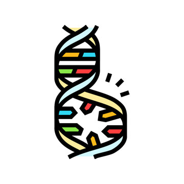 mutated dna genetic engineering color icon vector. mutated dna genetic engineering sign. isolated symbol illustration