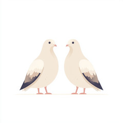 Obraz premium Stylized dove pair icon in minimalist design, perfect for decoration