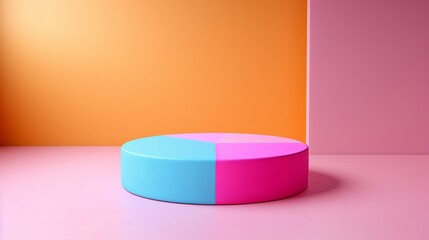 Vibrant modern abstract 3d pie chart design showcasing colorful segments and dynamic shapes