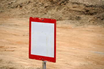 Empty Red-Bordered Safety Sign Ready for Message
