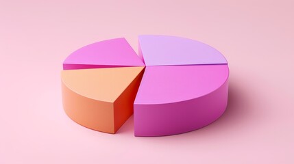 Vibrant modern abstract 3d pie chart design showcasing dynamic color combinations