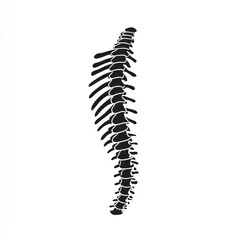 Black and white illustration of the human spine.