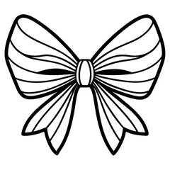 valentine day coquette bow silhouette,line art vector icon illustration on white background.