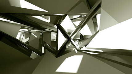 Obraz premium Abstract geometric shapes create sense of chaos and depth in this image