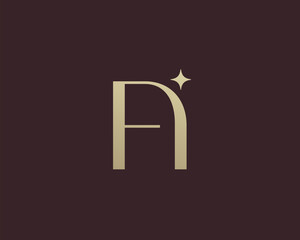 Obraz premium FI letter logo icon design. Classic style luxury initials monogram.