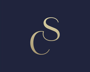 Obraz premium SC or CS letter logo icon design. Classic style luxury initials monogram.