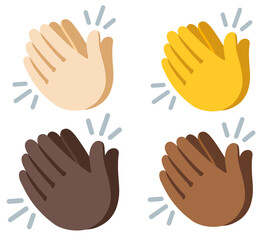 different colored clapping hands emoticons