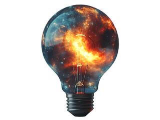 An universe in the light bulb in a transparent