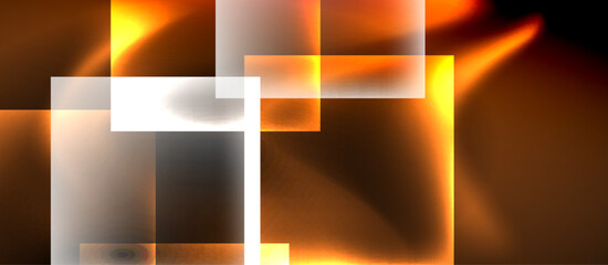 Dark neon colors with glass square shapes