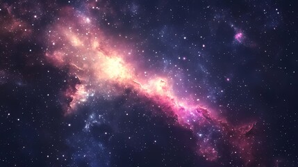 Fototapeta premium A stunning view of a colorful galaxy filled with stars and cosmic dust.