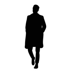 man walking silhouette on white background, vector