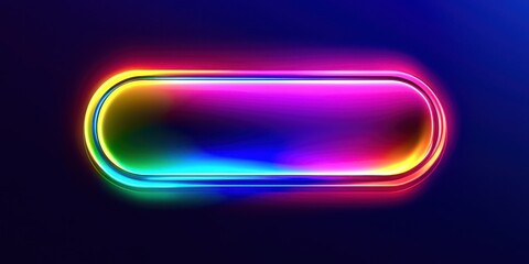 Neon colored button with a rainbow glow