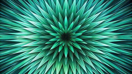 Fototapeta premium Abstract Teal Spiky Flower with Symmetrical Radiating Petals, Ideal for Backgrounds and Designs