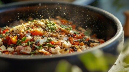 Close-up of a bowl of mixed spices, each adding unique flavor to the dish