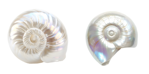 beautiful shiny pearly nautilus shell. Generative AI.