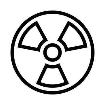 recommend clip art: Radiation hazard vector icon in outline design. Editable stroke.