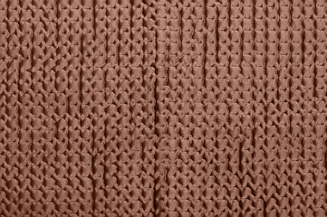 Close-up of textured fabric in mocha-mousse color