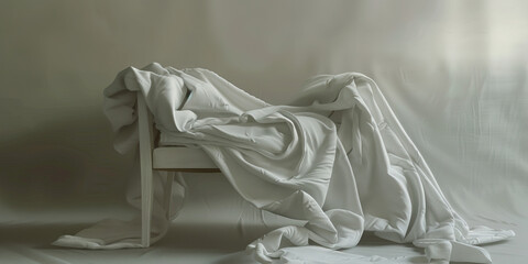 White Fabric Draped Over White Chair