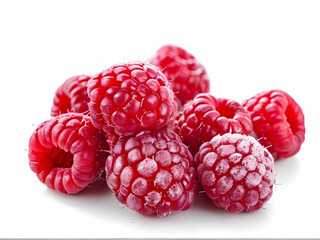 raspberries isolated on white background