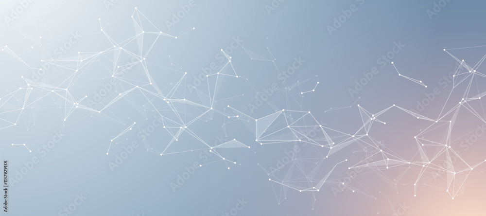 Aufkleber Global network connection banner design template. Header social network communication in the global business concept. Big data visualization. Internet technology