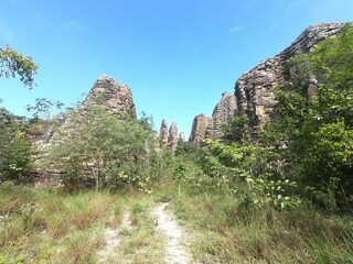 formações rochosas no parque nacional sete cidades, piauí
